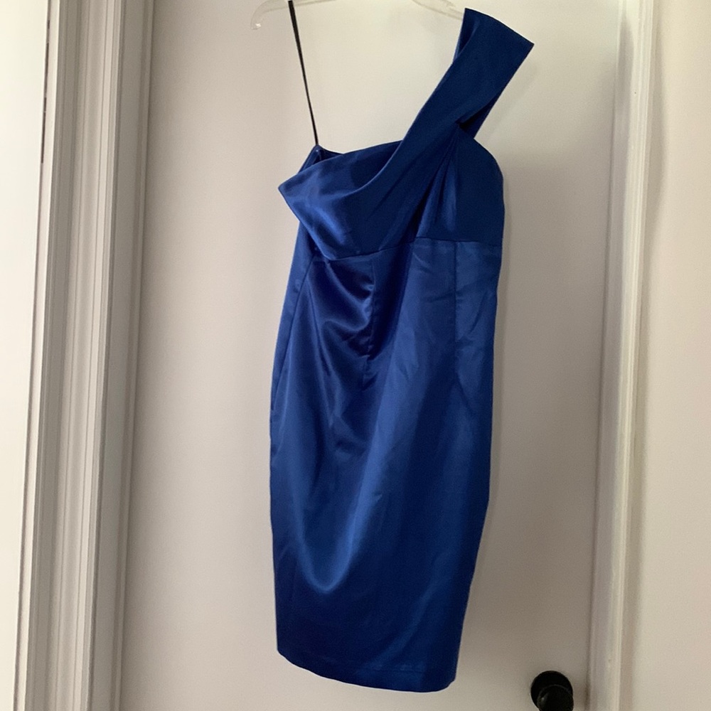 Royal blue one-shoulder dress